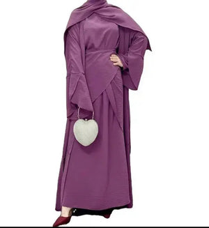 Timeless Elegance: Solid Color Abaya with Edgy Open Design