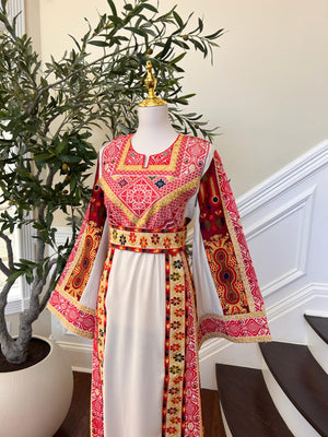 Cream Embroidery Tatreez Thobe