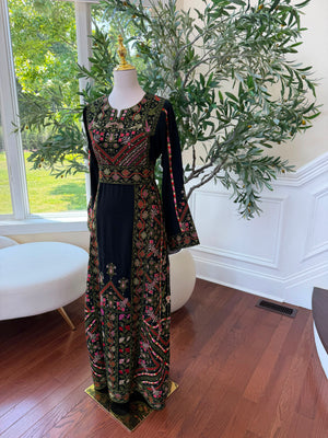 Black Beaded Elegance Traditional Thobe