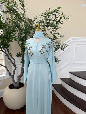 Ocean Breeze Beaded Abaya