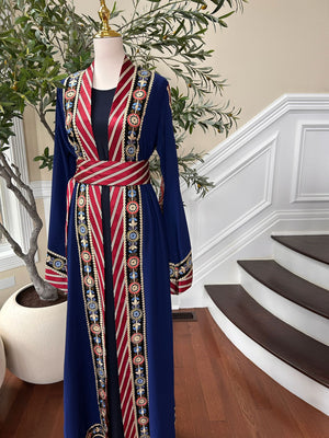 Blue Embroidery Tatreez Thobe