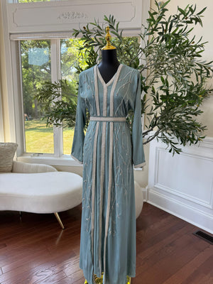 Baby Blue Floral Kuftan