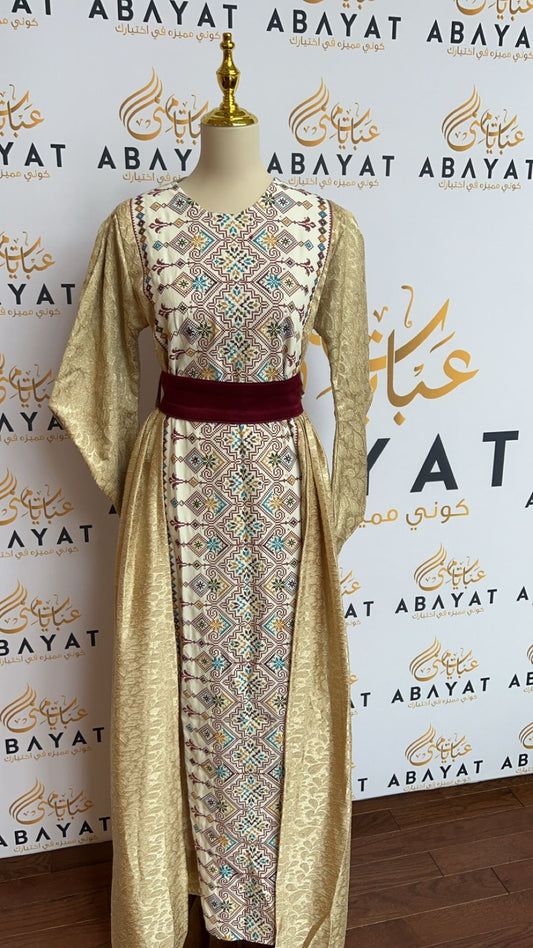 Elegant Cream Tatreez Dress
