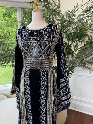 Velvet Blue Stone Thobe