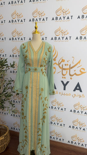 Golden Mint Elegance Kuftan