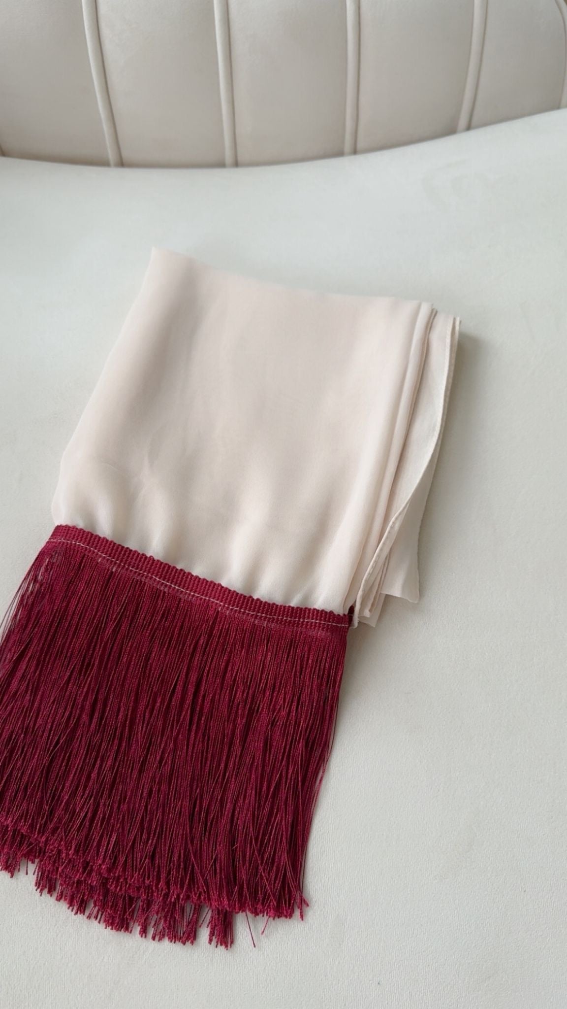 Cream / Red Khirka Shal