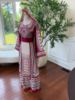 Cream Embroidery Tatreez Thobe