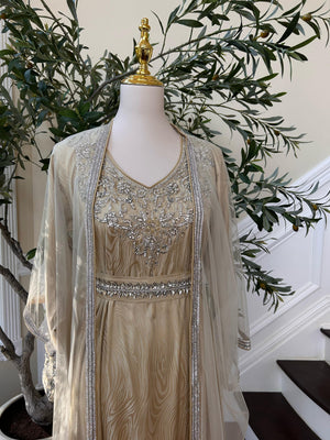 Golden Cream Radiance Beaded Kuftan