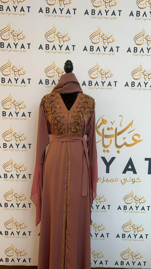 Blush Pink Designed Abaya #8097476