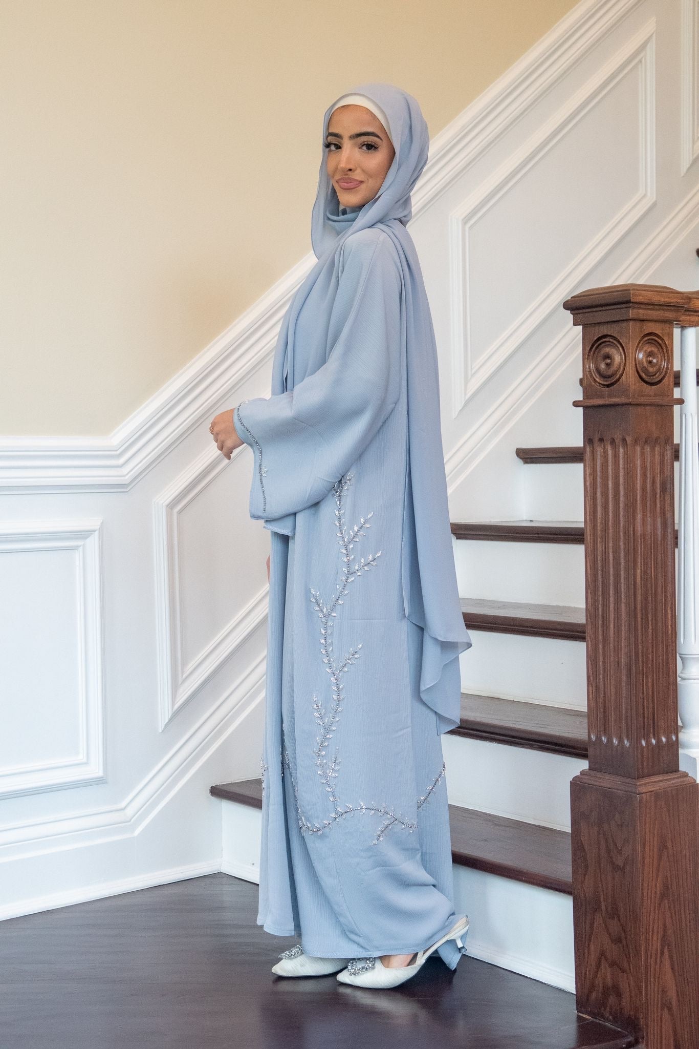 Baby Blue Elegance Abaya