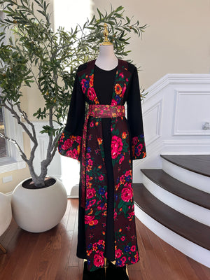Floral Two Piece Cardigan Thobe