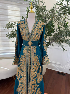 Turquoise Golden Stone Kuftan