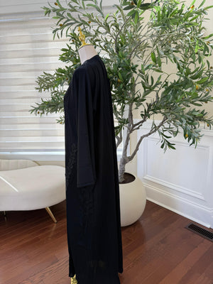 Serene Blossom Black Abaya