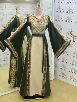 Palestinian Couture Thobe – Festival Green Collection