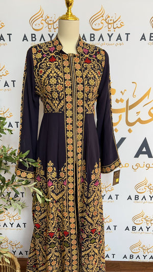 Purple Tatreez Two Piece Abaya