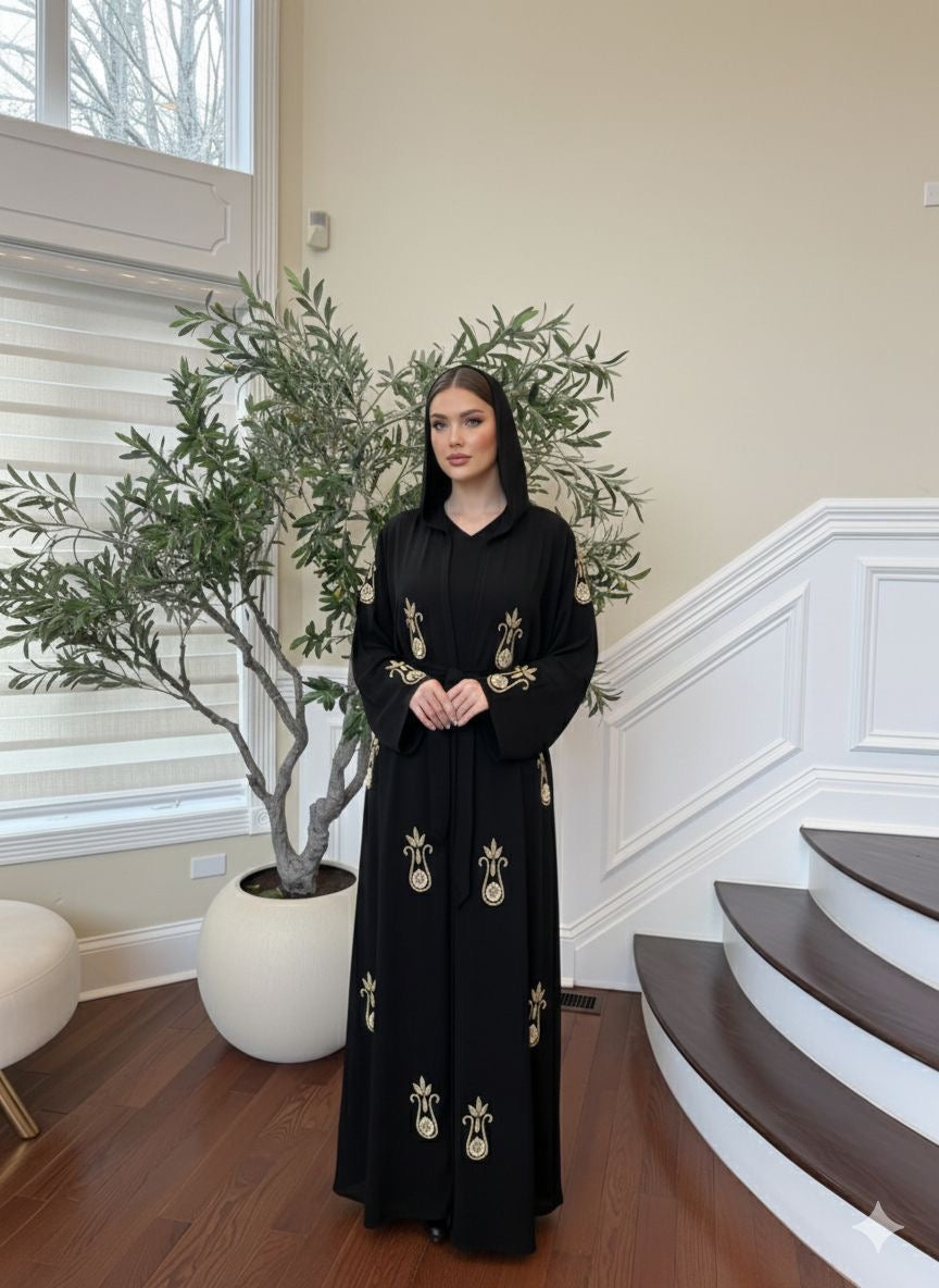 Black Golden Essence Abaya