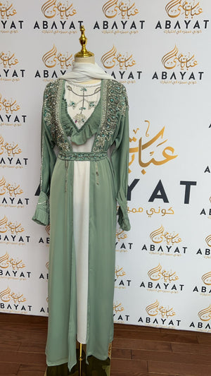 Mint Green Two Piece Abaya