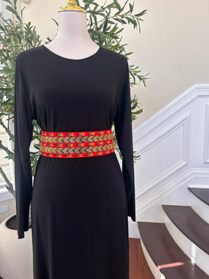 Gold Sabal Kharaz Tatreez Thobe Belt