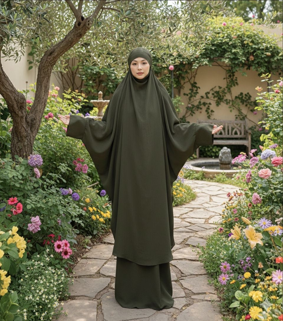 Khimar Jilbab Two Piece Abaya Set