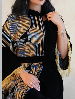 Black Velvet Two Peice Dress