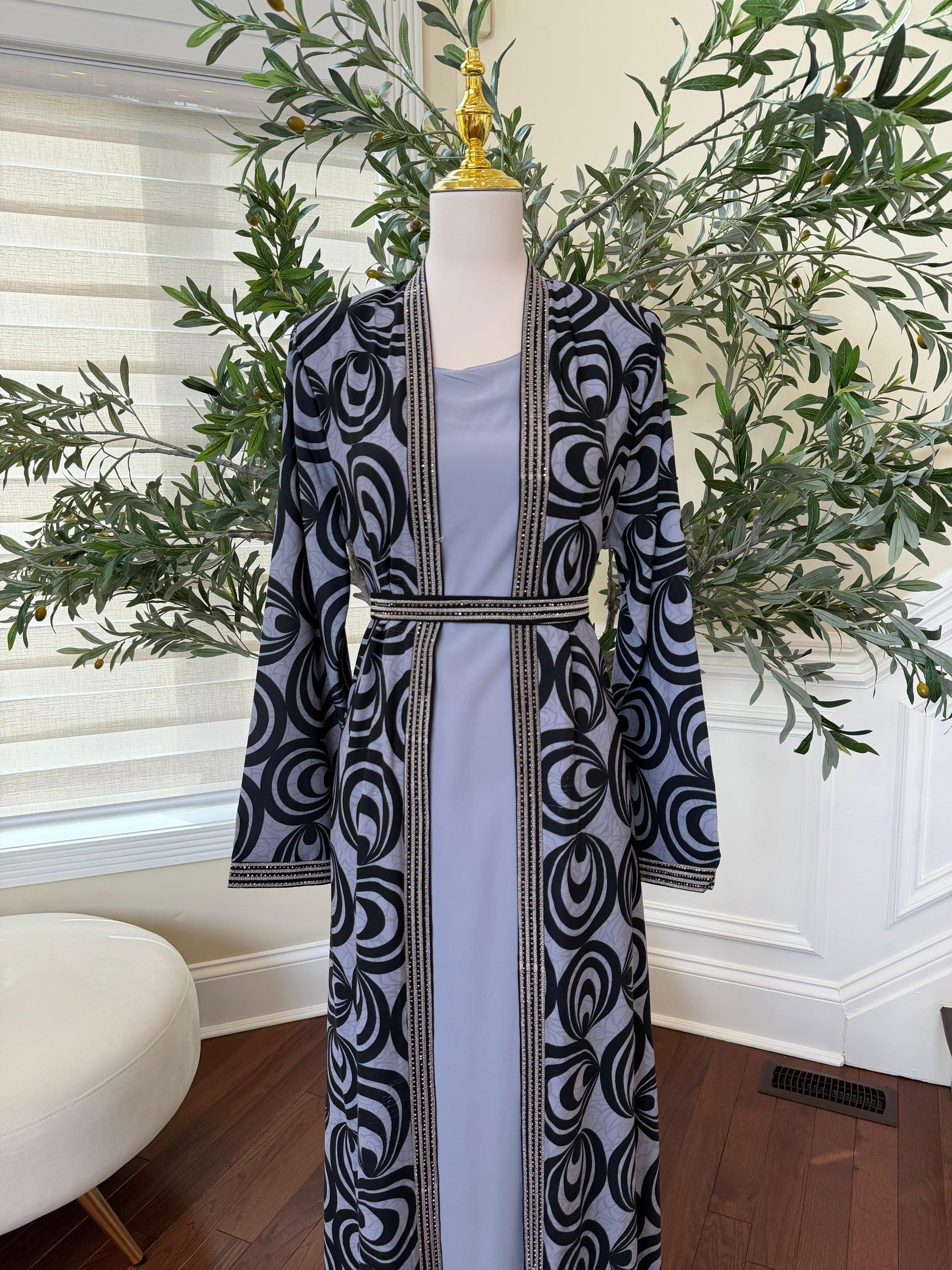 Midnight Marble Two-Piece Abaya