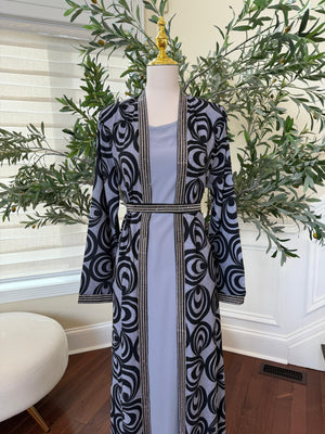 Midnight Marble Two-Piece Abaya