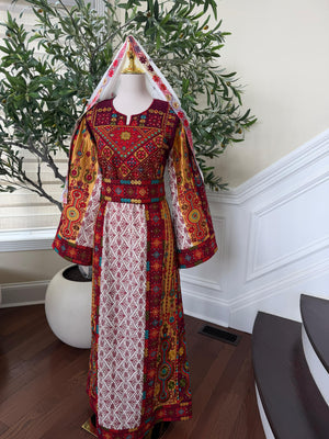 White Embroidery Tatreez Traditional Thobe