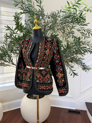 Heritage Luxe Green Embroidery Jacket