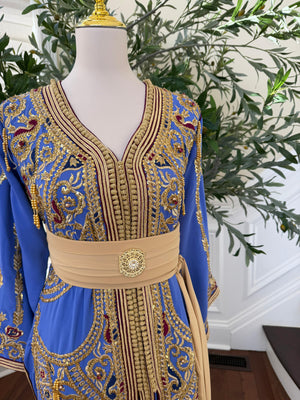 Lavender Golden Beaded Embroidery Kuftan