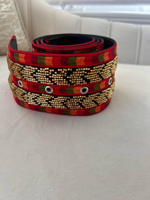 Gold Sabal Kharaz Tatreez Thobe Belt