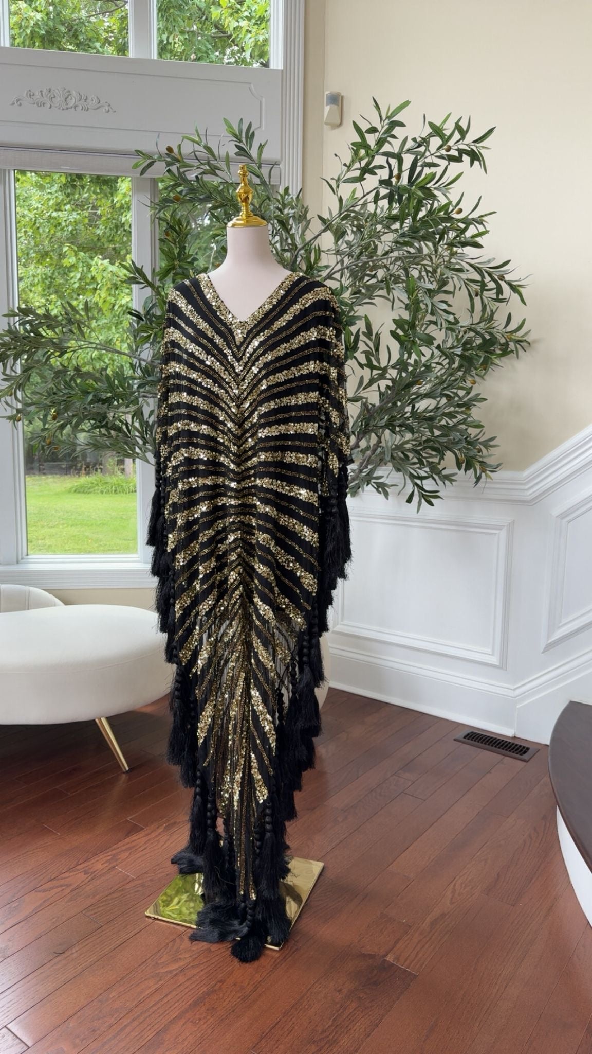 Golden Black Devine Cardigan Abaya