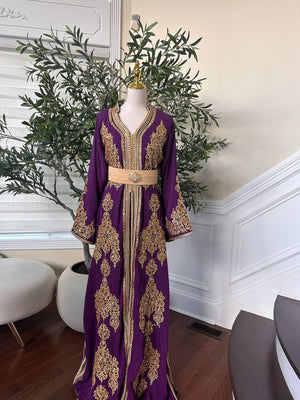 Purple Floral Elegance Kuftan