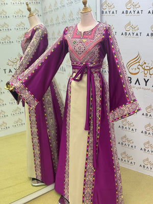 Purple Embroidery Tatreez Elegance Thobe