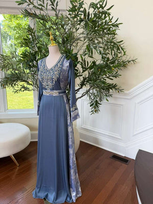 Ocean Breeze Embroidery Beaded Kuftan