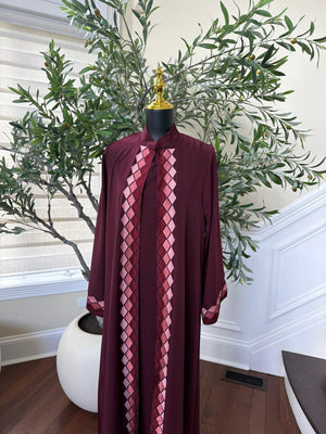 Red Two Piece Cardigan Abaya