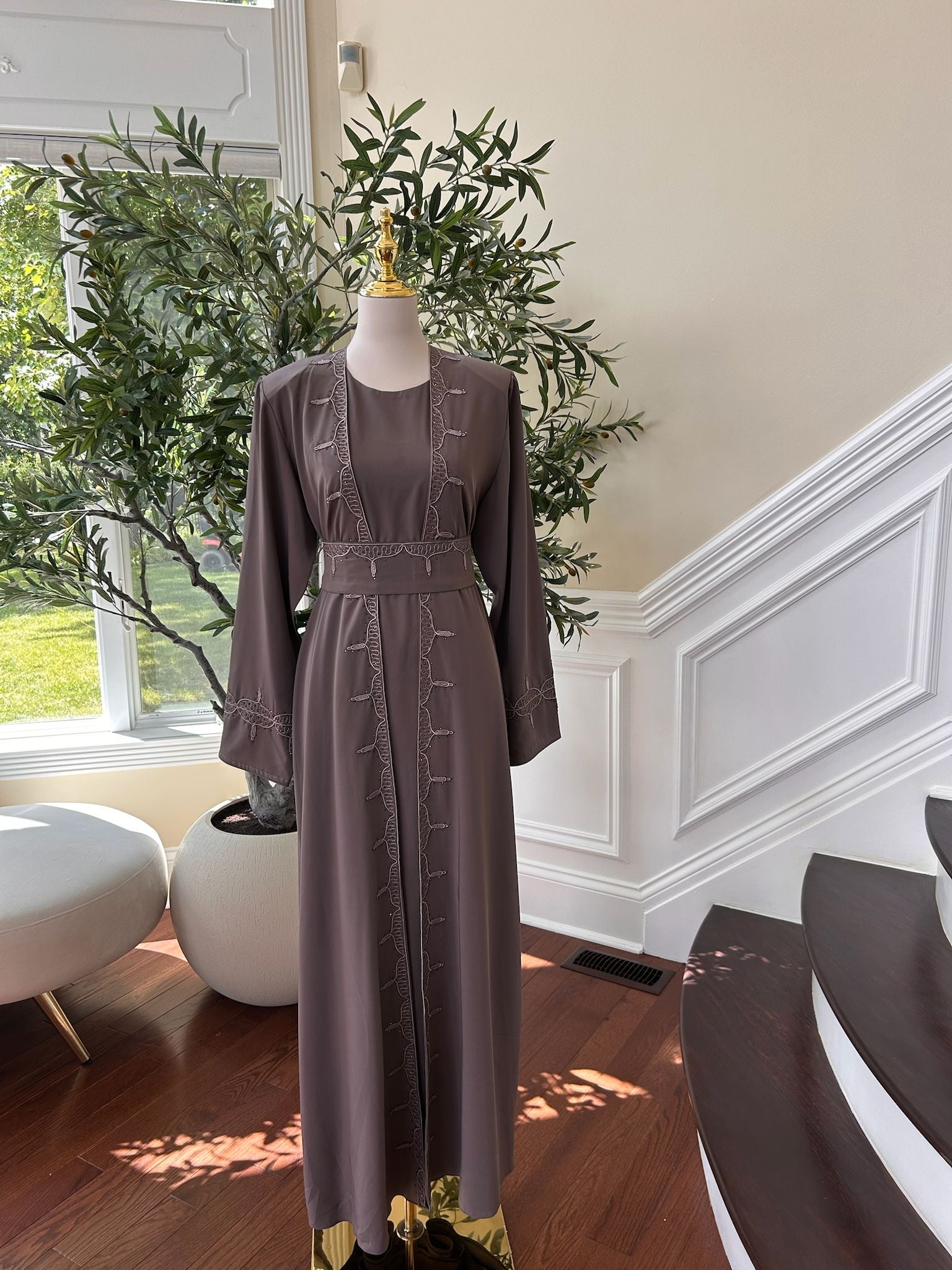 Purple Elegance Two Piece Abaya