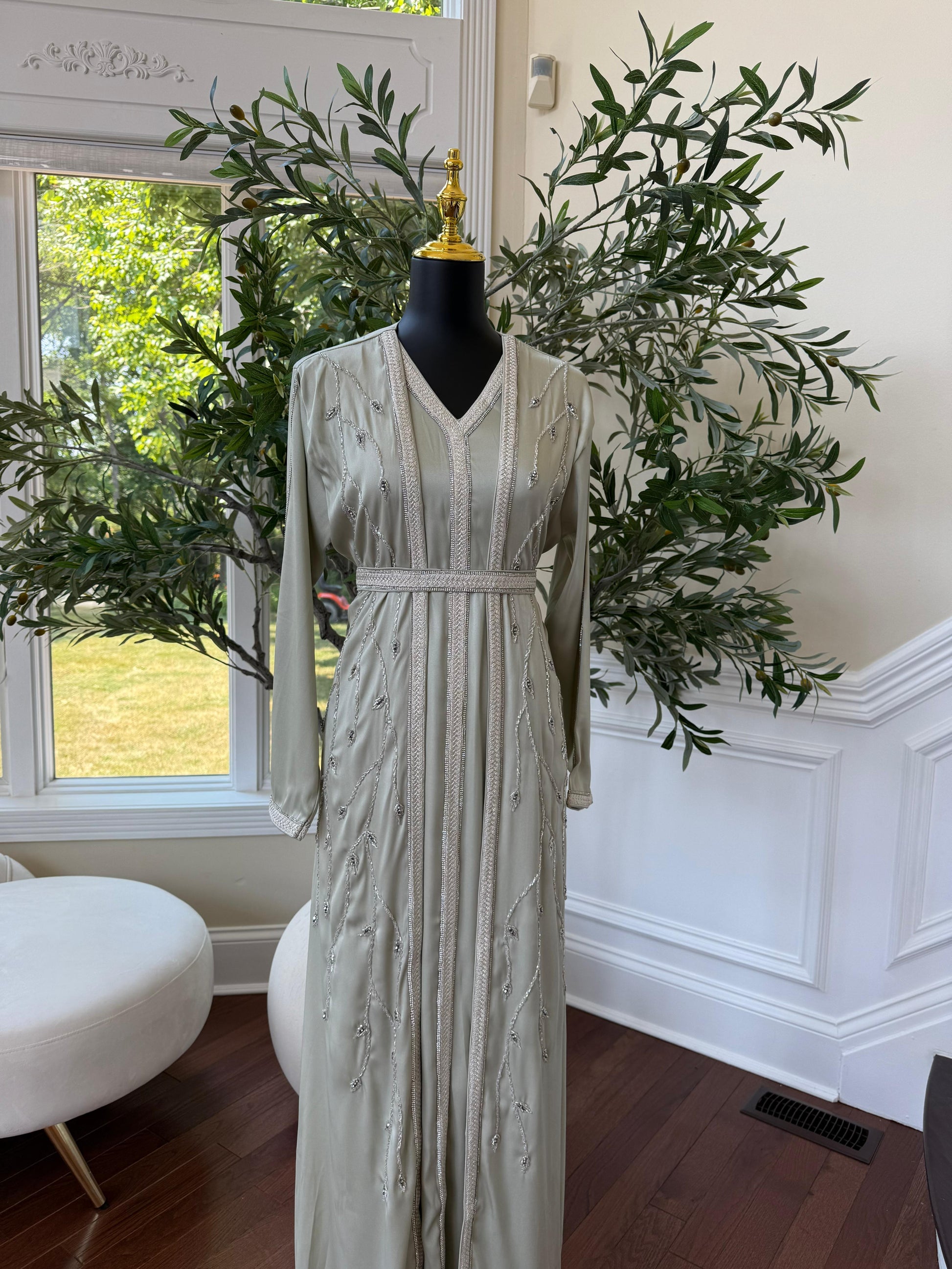 Elegant Olive Green Kuftan