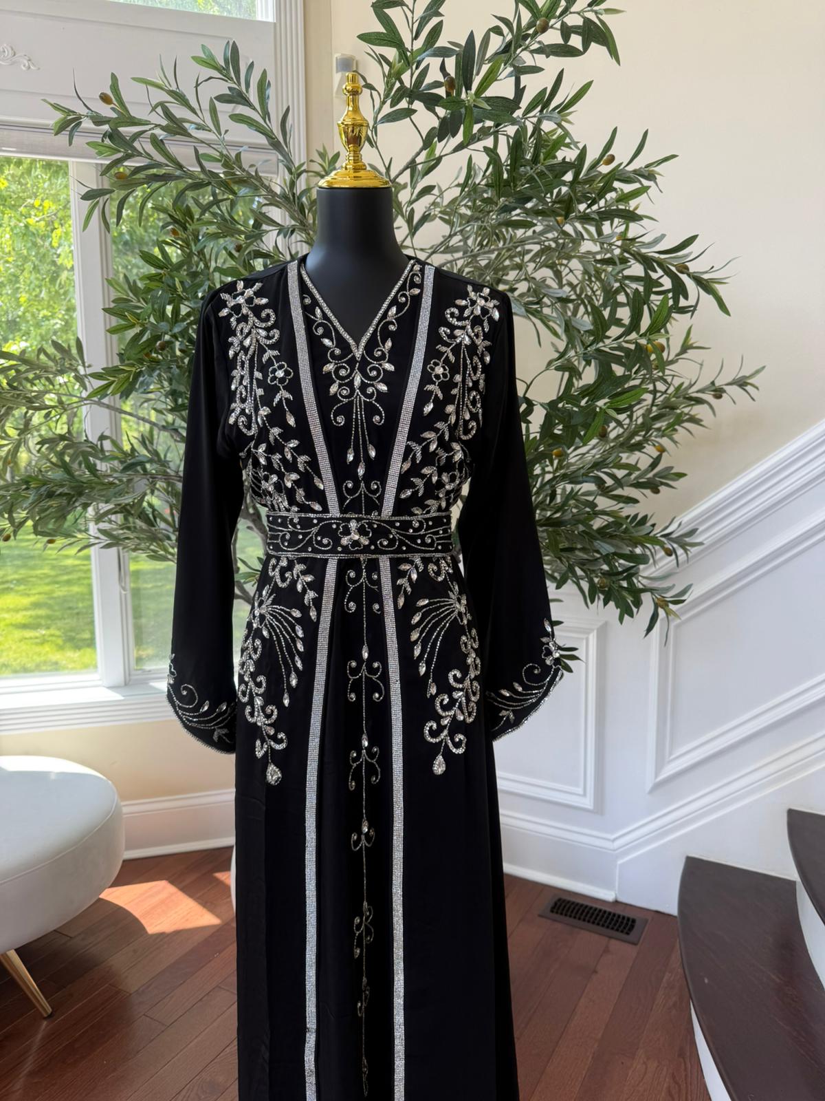 Black Two Piece Abaya Kuftan