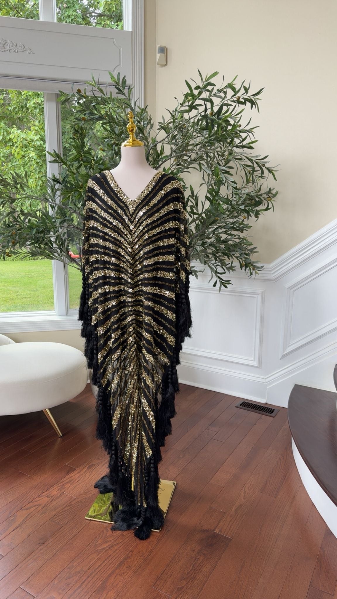 Golden Black Devine Cardigan Abaya