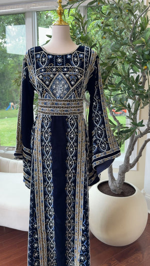 Velvet Blue Stone Thobe
