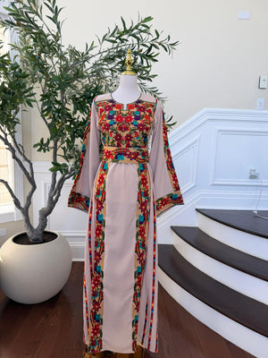 Cream Embroidery Tatreez Elegance Thobe