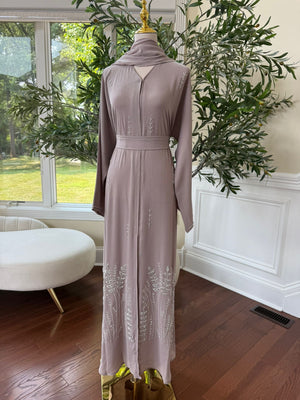 Cream Floral Luxe Abaya