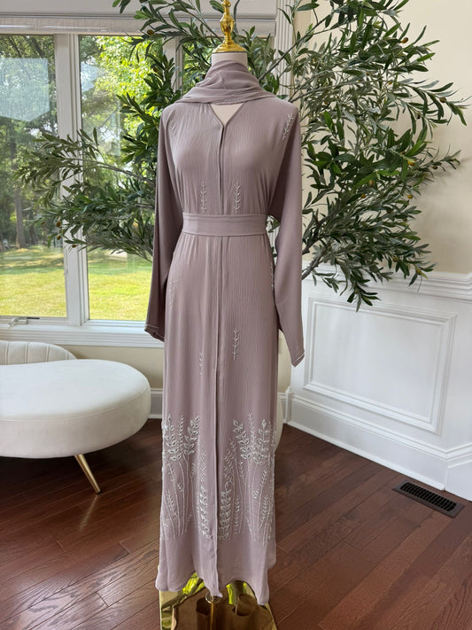 Cream Floral Luxe Abaya