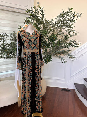 Brown Velvet Stone Thobe