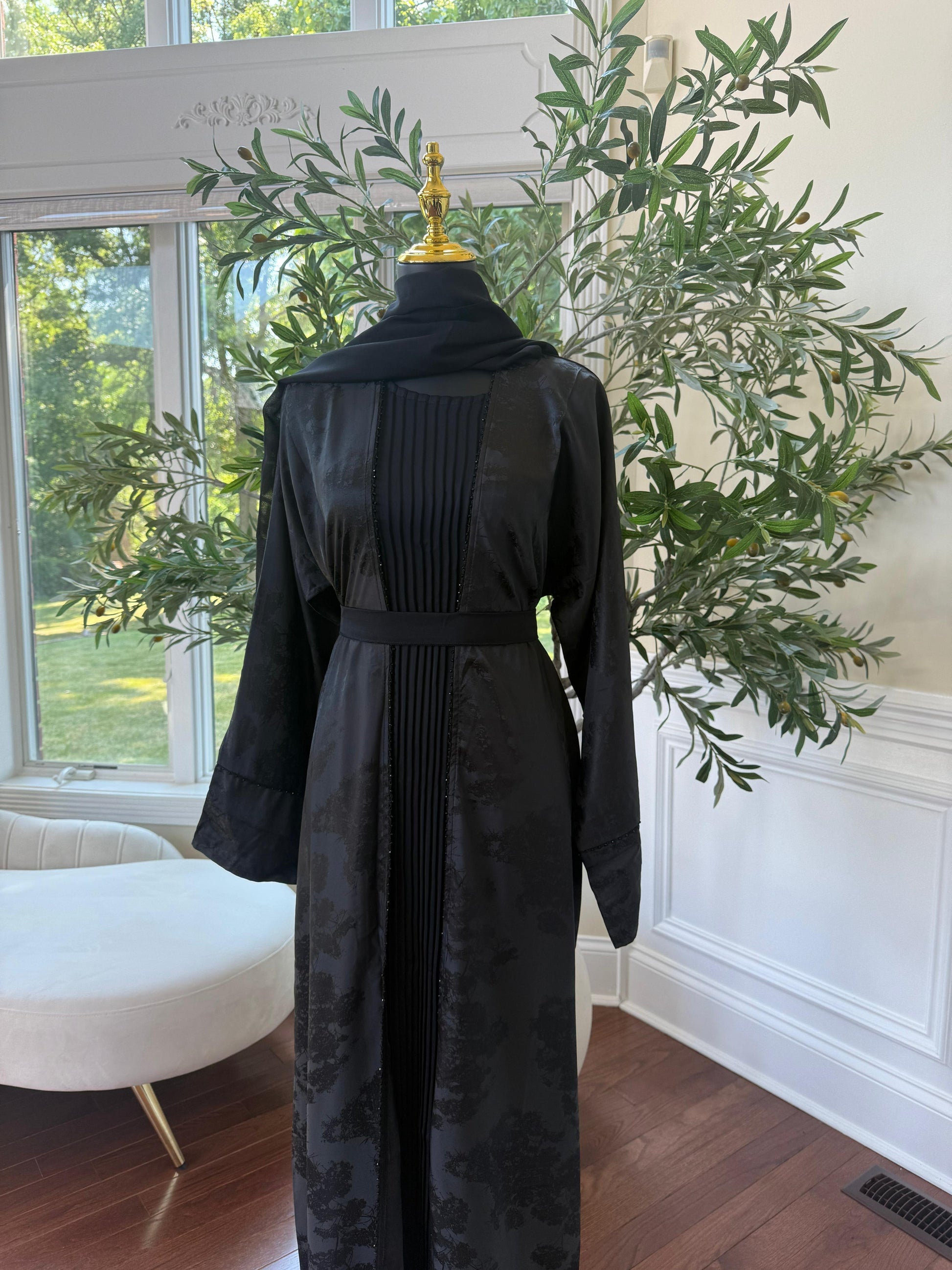 Midnight Floral Twilight Abaya