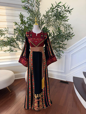 Black Embroidery Tatreez Traditional Thobe