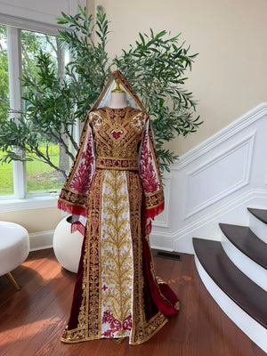 Royale Red Embroidery Tatreez Elegance Thobe
