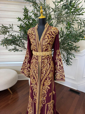 Burgundy Golden Essence Kuftan