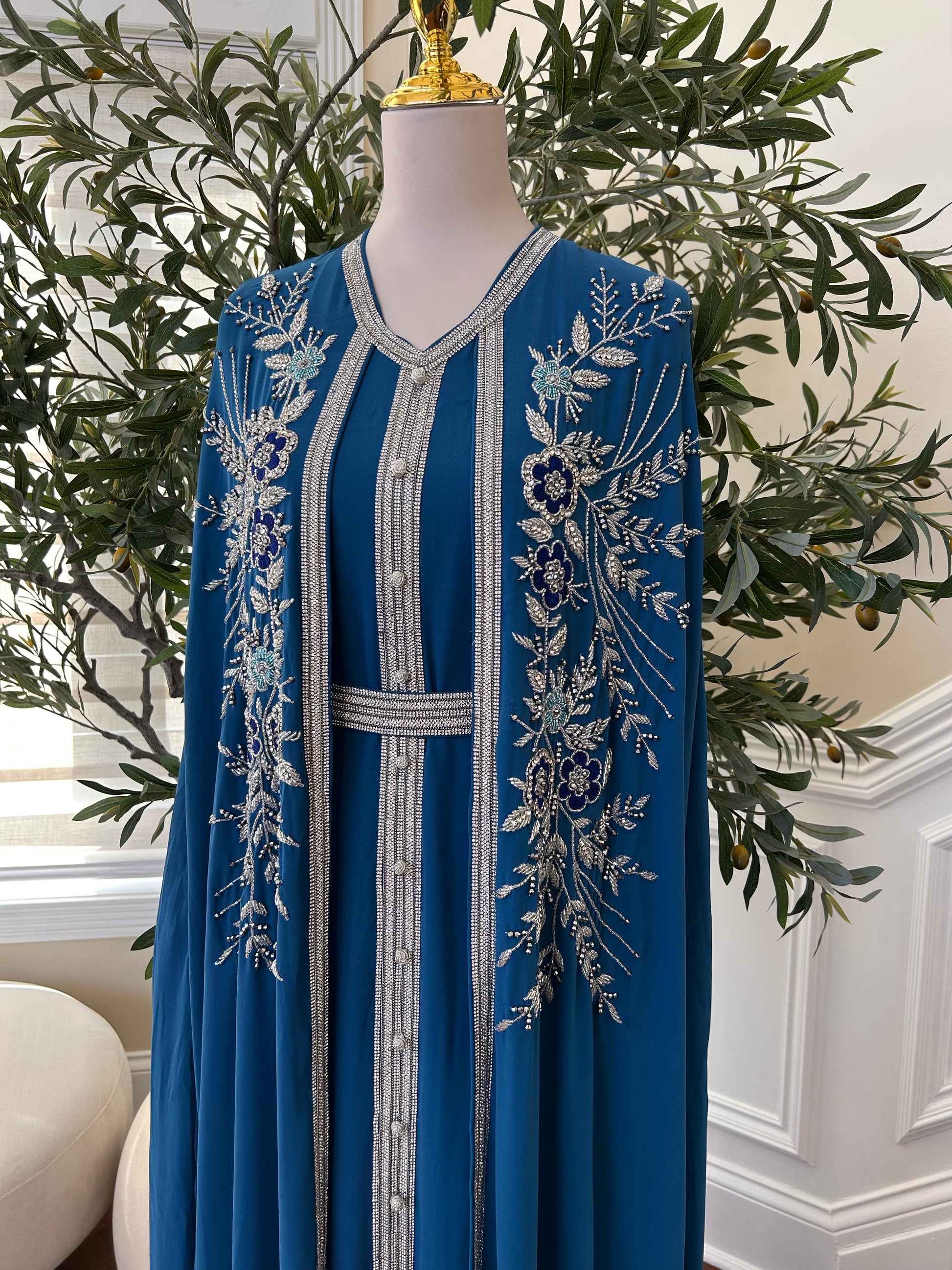 Turquoise Rose Royale Essence Kuftan