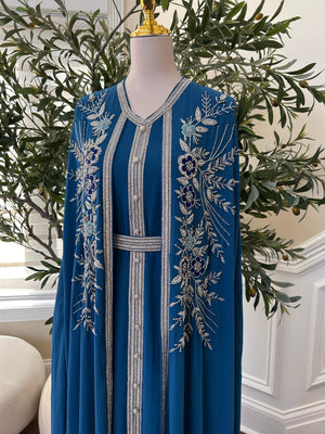 Turquoise Rose Royale Essence Kuftan